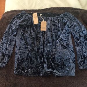 velvet off the shoulder top
